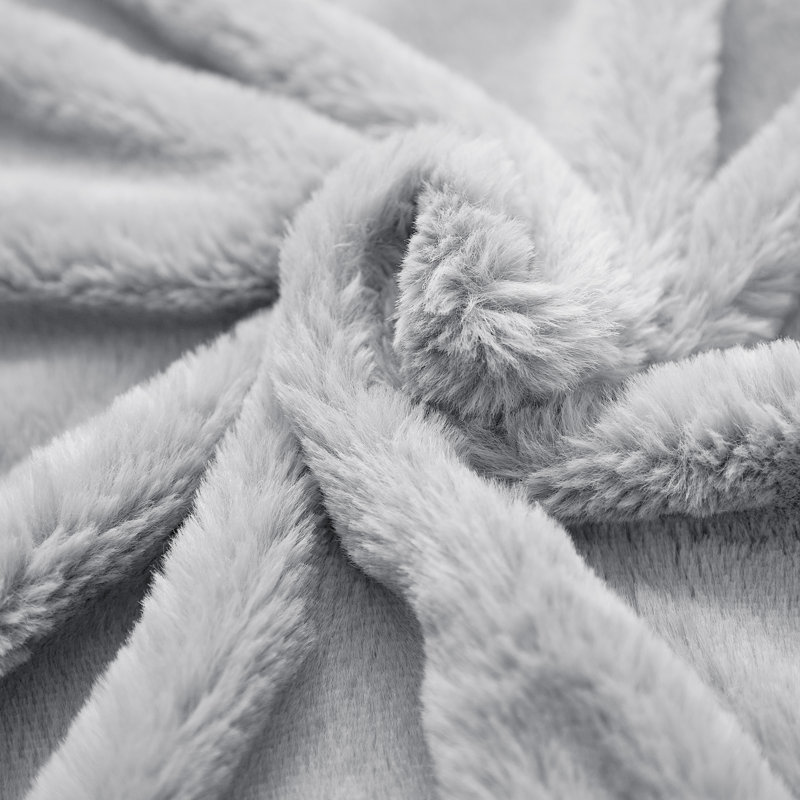 Knitted Throw Blanket, Grey