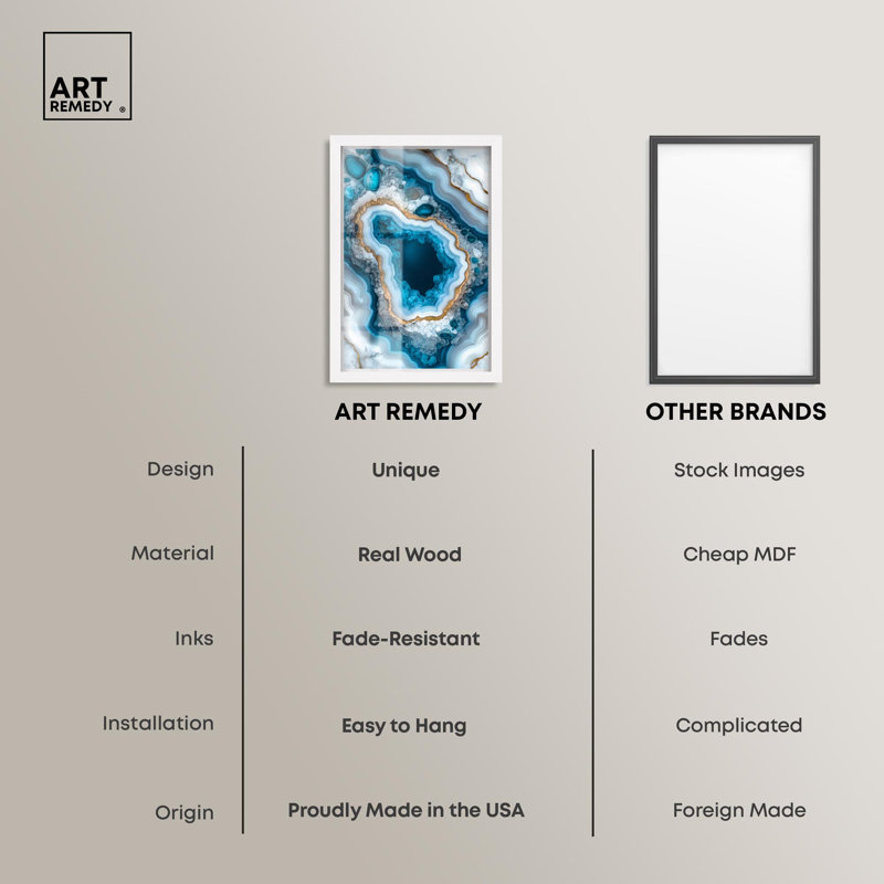 «Godeed Geode Eye I Shadowbox Print» par Art Remedy, H 46 po x l 31 po, Blanc