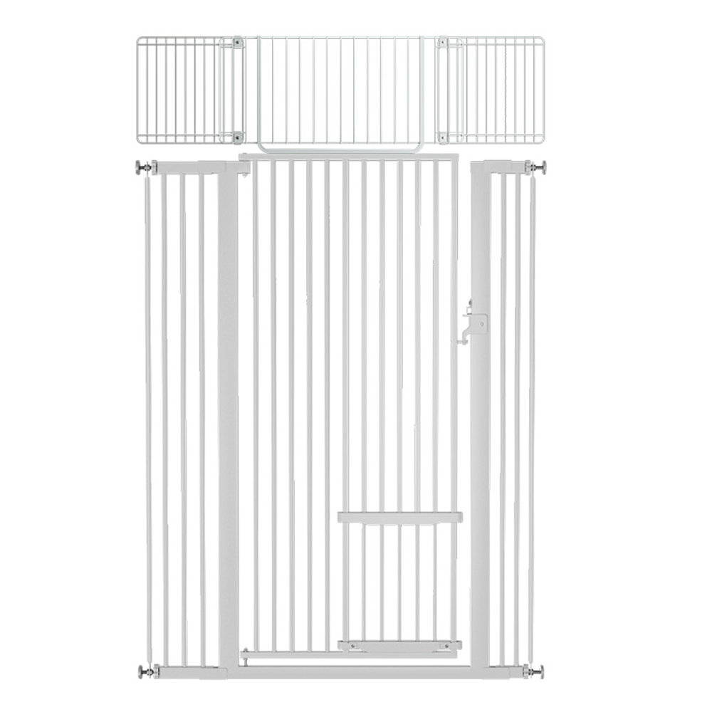 Elissia 71" Extra Tall Cat Safety Gates, 29.5-40.6" Extra Wide Heavy Duty Metal Pet Gates with Adjustable Cat Door, Pressure Mounted Baby Gates for Cat Dog  Tucker Murphy Pet™ 