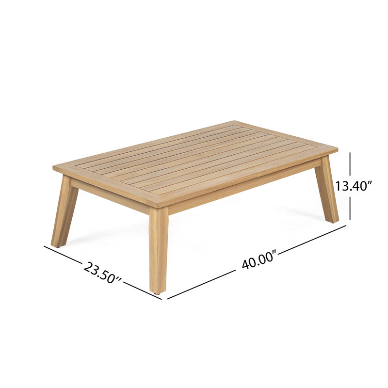 Causeuse d'extérieur et table basse pour terrasse Acacia
