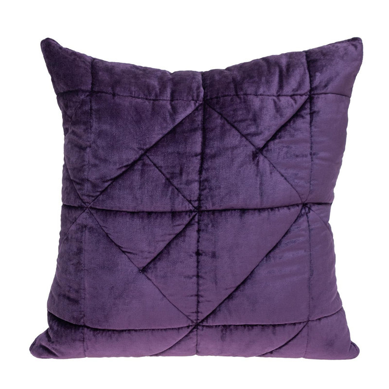 Insert de coussin réversible Ajiana, Velours mauve à gros points géométriques mauve