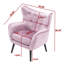 Fauteuil d'appoint 32,68 po à dossier capitonné en velours avec structure en bois massif