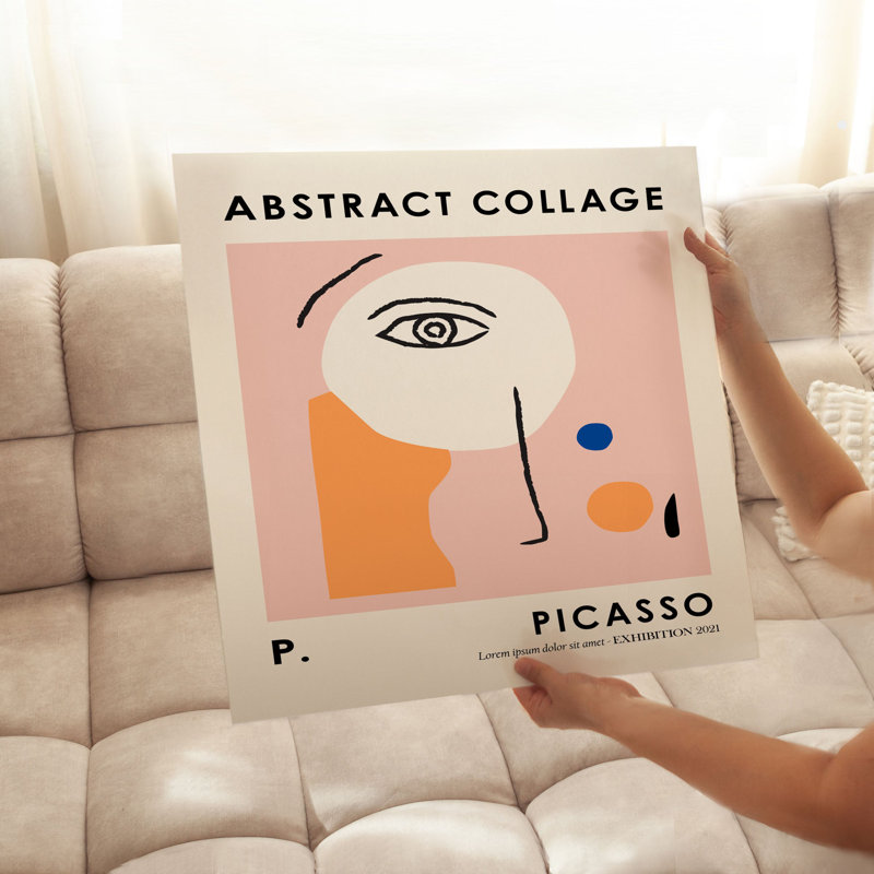 «Abstract Abstract Picasso Abstract figure I», reproduction d'art moderne sans cadre, H 28 po x l 28 po