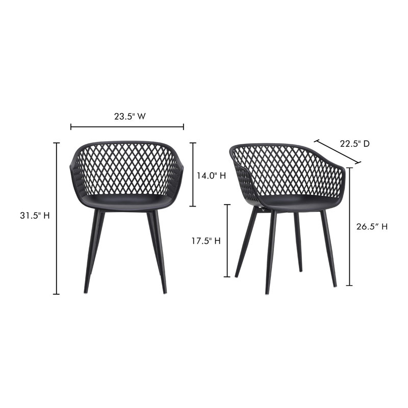 Piazza Patio Dining Chair, Black