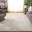 Abriel Abstract Handmade Wool Area Rug in Ivory-696255472