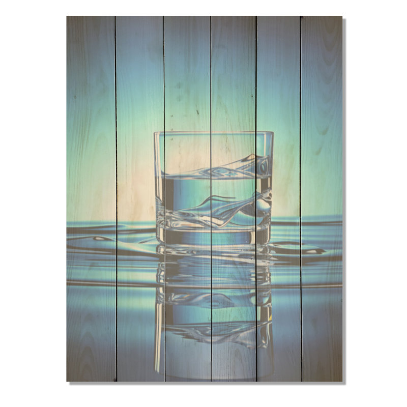 Vase saphir eau sérénité - panneau de fleurs en bois sur bois de pin naturel, H 40 po x l 30 po
