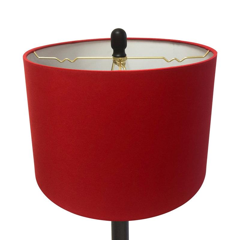 Lampe de table boule de cristal Risa, Rouge, Bronze huilé, H 26 po x l 26 po x P 26 po