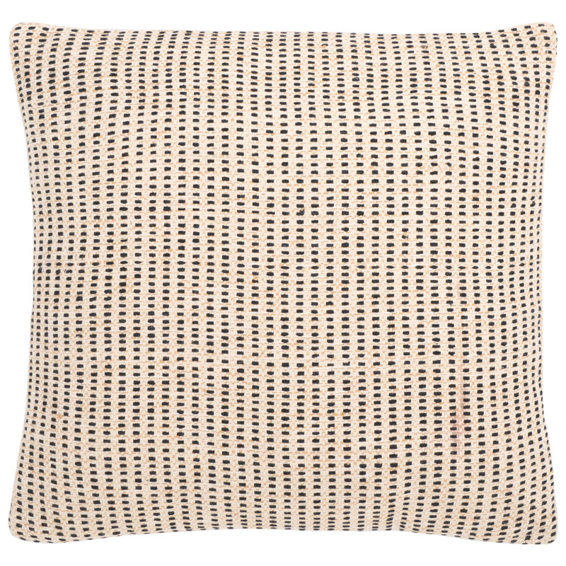 Coussin en coton Marciela, Naturel/noir