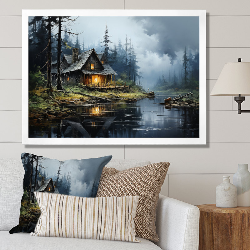 Lakehouse Shades Of Serenity IV - Landscapes Wall Decor, H 30 po x l 40 po x P 1,5 po, Cadre simple blanc