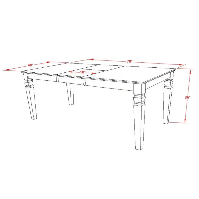  Ensemble de table de cuisine 9 pièces comprenant une table de salle à manger rectangulaire avec rallonge papillon et 8 chaises de salle à manger, 42 x 84 po, lin blanc