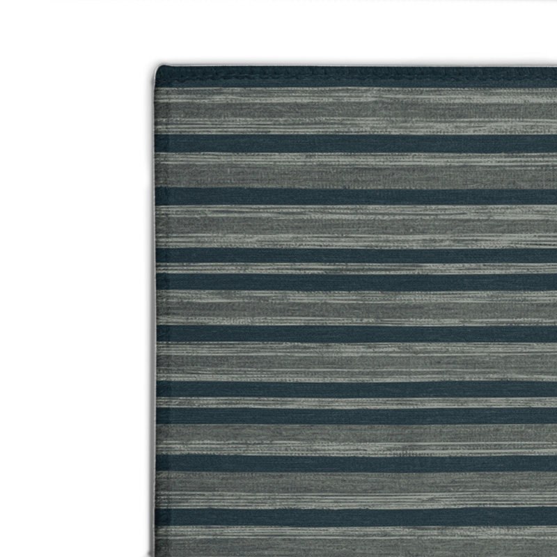 Tapis intérieur / extérieur bleu HorizontalStripes, Rectangulaire 8 pi x 10 pi