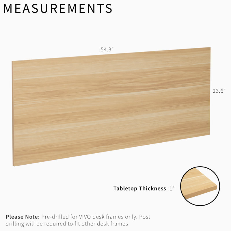 VIVO 55'' x 24'' Light Wood Particle Board Table Top