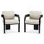 2-Pack Dining Chairs With Pillow Back, Beige Fabric, Solid Wood Frame-1666539406