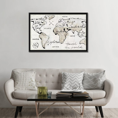 « mapped shorelines i light neutral », impression sur toile