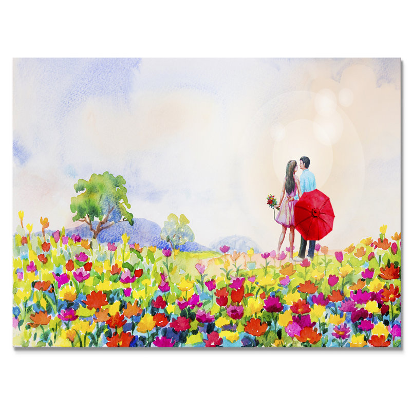 «Romantic Couple In Love», reproduction sur toile flottante, H 8 po x l 12 po x P 1 po, Toile tendue