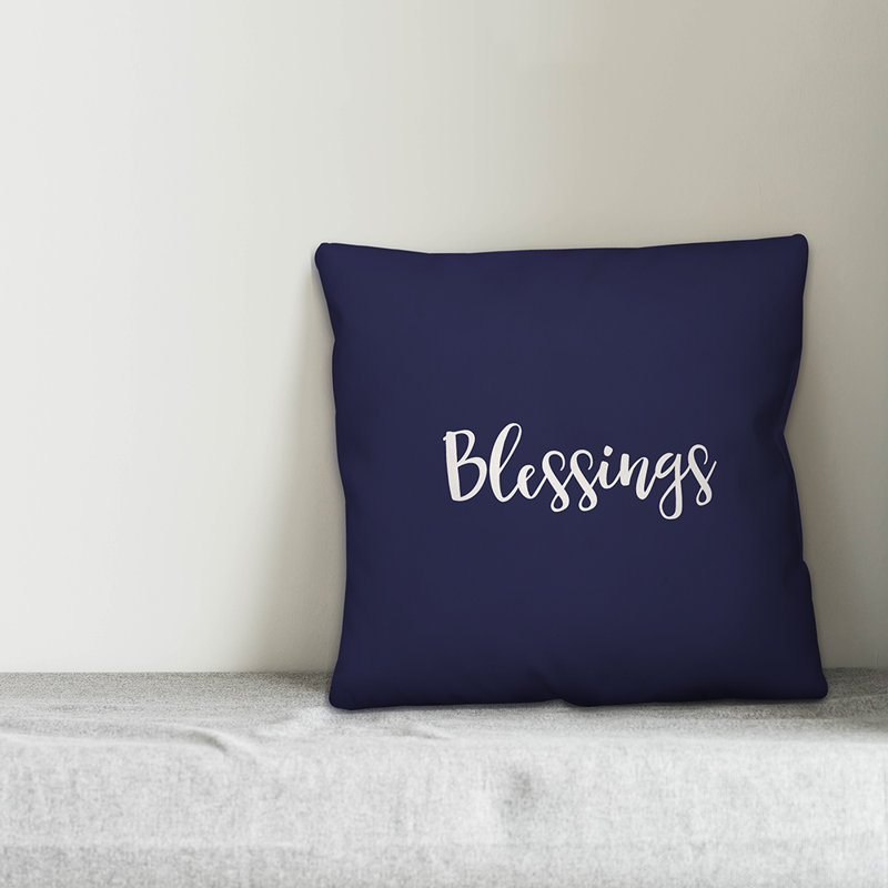  Coussin Blessings, Bleu marine, Coussin décoratif