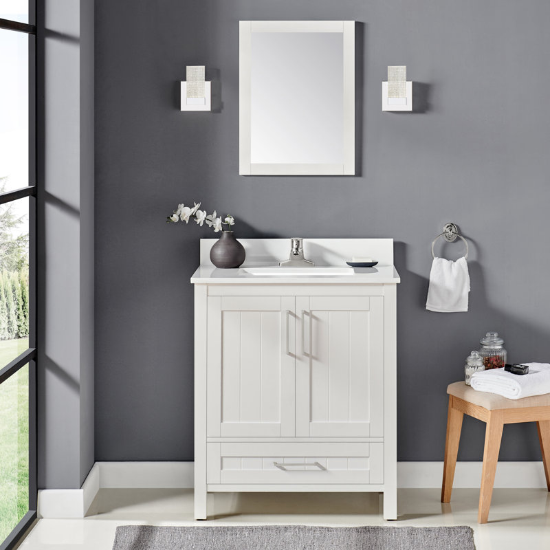 Shanarra 30'' Single Bathroom Vanity with Engineered Marble Top