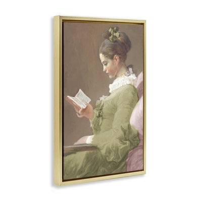 Victorian Woman Seated with Book Floating Frame, design by Corinne Haig