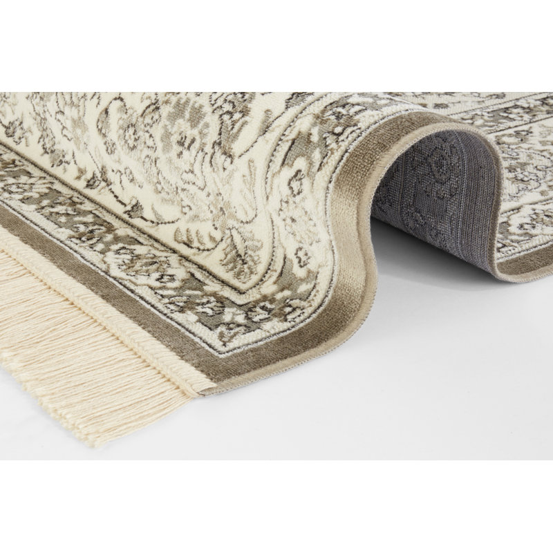 Antik Nain Tufted Olive Green/Grey Rug, Rectangle 135 x 195cm