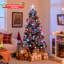 7 Ft Flocked Christmas Tree Artificial Xmas Tree With 270 Branch Tips &pine Needles-1055261005