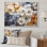 «Blue and Gold Minimalisme Pansy Delight I», reproduction sur toile