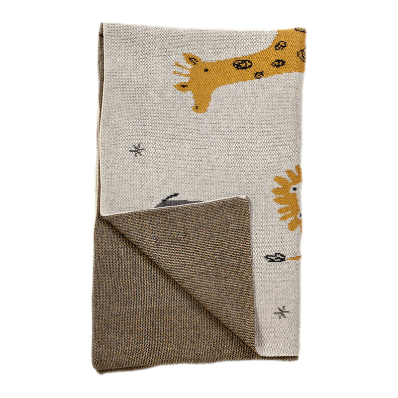 Parkland Collection Once Upon a Time in Zooland Cotton Knitted Baby Blanket, 32" x 40"