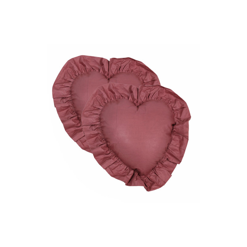 Chintz Ruffled Reversible Throw Pillow, Pink