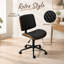 Chaise de bureau moderne sans accoudoirs avec dossier ergonomique et tissu mesh respirant pour un confort optimal même après de longues heures d'utilisation.