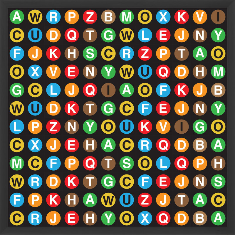 Subway Letters - Art textuel sur papier avec cadre photo