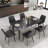 6 Seat Modern Stone Dining Table Set With Faux Leather Side Chairs, 7-piece Dining Set-111464707-111464709
