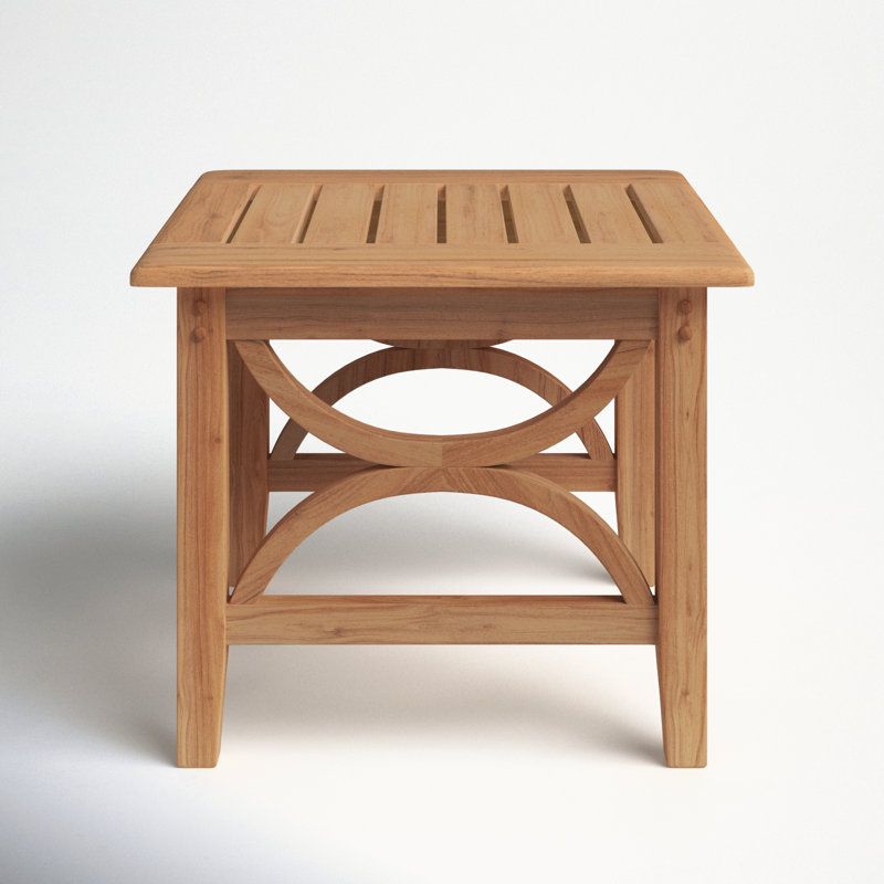 Brunswick Teak Outdoor Side Table, Natural