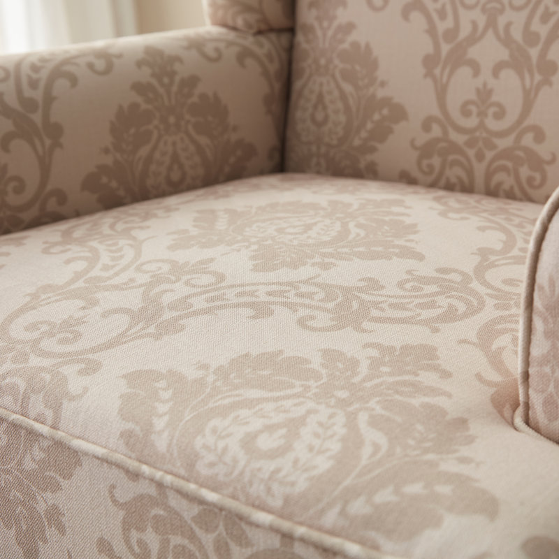 Damiyah Upholstered Wingback Armchair, Brown Floral