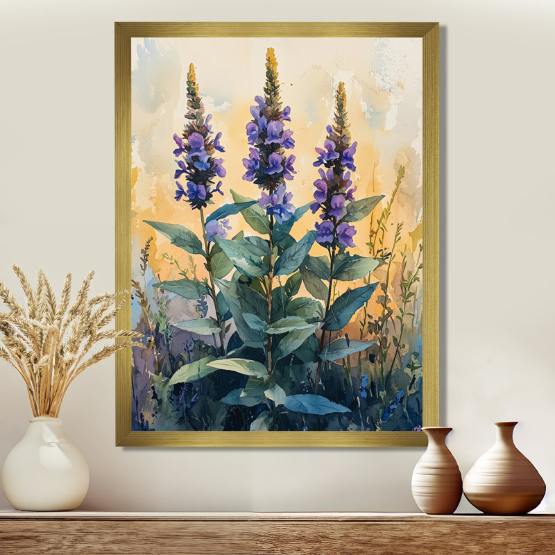 Impression sur toile florale Munden, H 40 po x l 30 po, Reproduction encadrée sans passe-partout, Doré