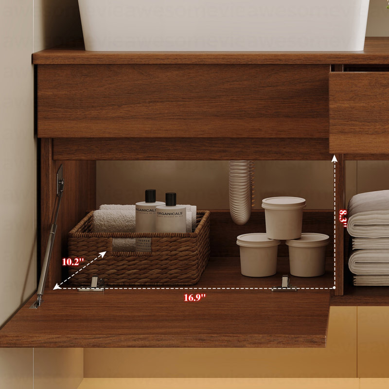 Petit meuble-lavabo flottant simple 31,5 pouces avec lavabo