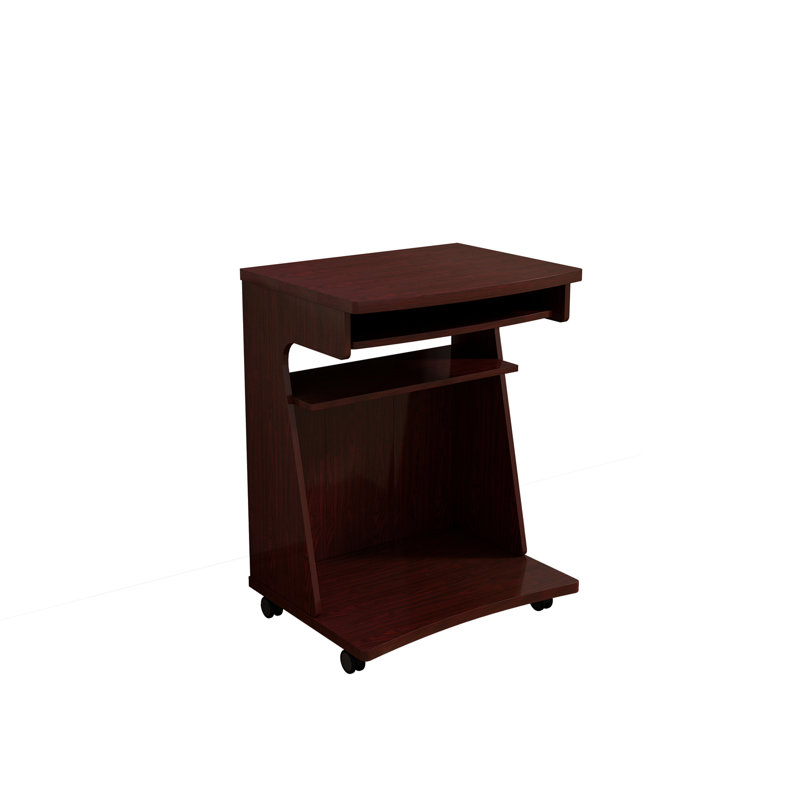 Utility Cart Microwave Cart Kitchen Cart Computer Cart one gliding shelf two shelves rounded corners mobile on rolling castor wheels red cocoa espresso color