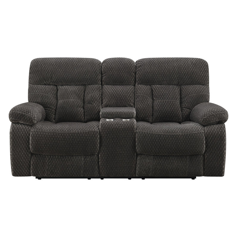 Charl 77.55'' Upholstered Power Reclining Loveseat, Grey Polyester Blend