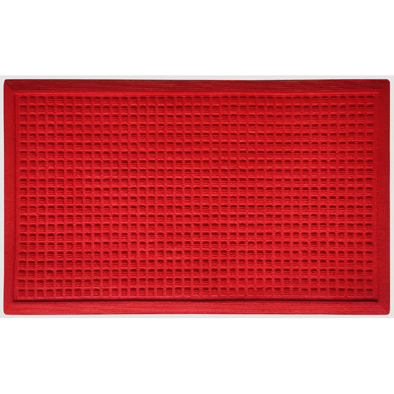 Paillasson intérieur / extérieur en caoutchouc robuste antidérapant Olgens, L 18 po x L 30 po, Rouge