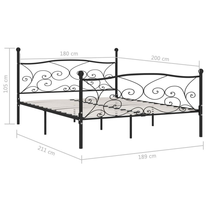Andreas Solid Wood Bed, black, Super King (6')