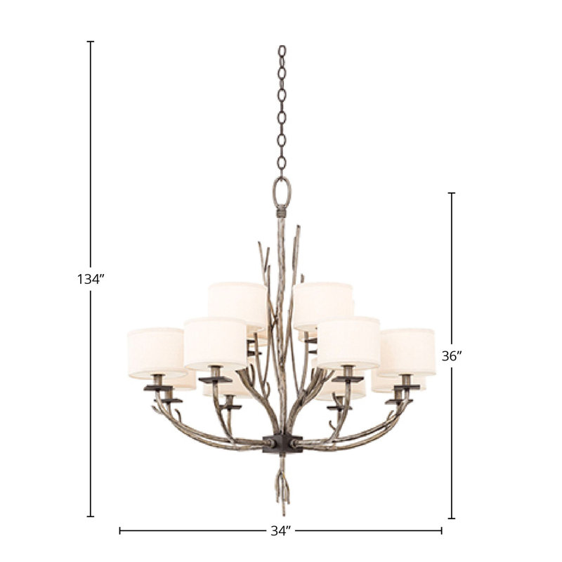 Lustre en bronze 12 LT Denali Kalco