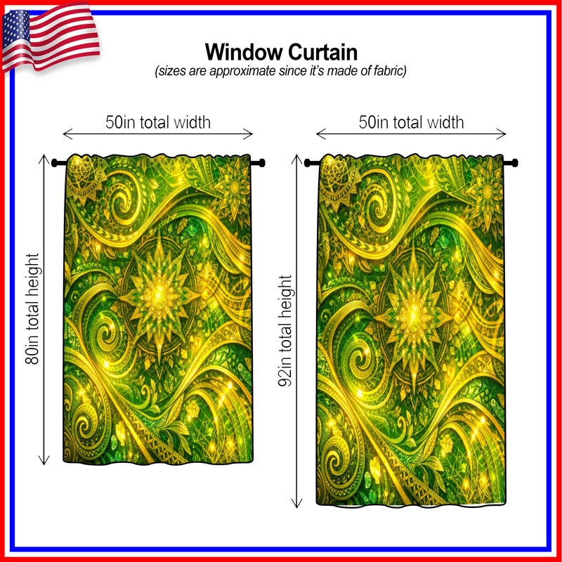 Rideaux de fenêtre complexes, voilages et rideaux à motif mandala - 1 panneau, 50" x 92" - 1 Panel, Transparent