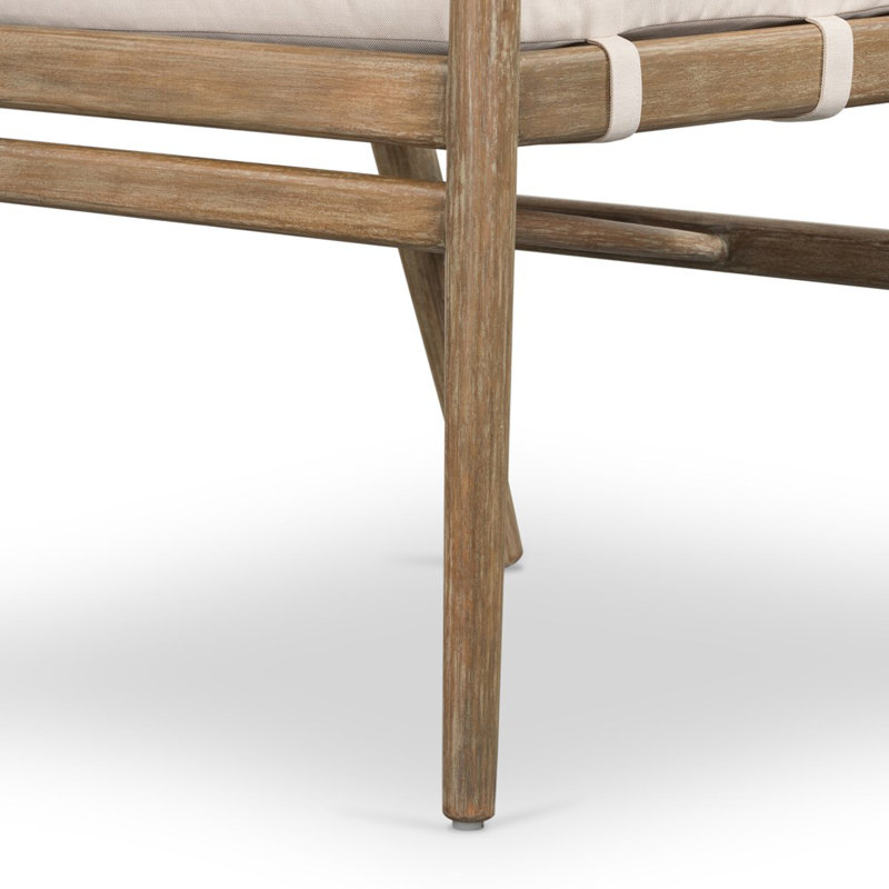 Rosen Outdoor Dining Armchair, Natural Frame/Lakin Oat Cushion
