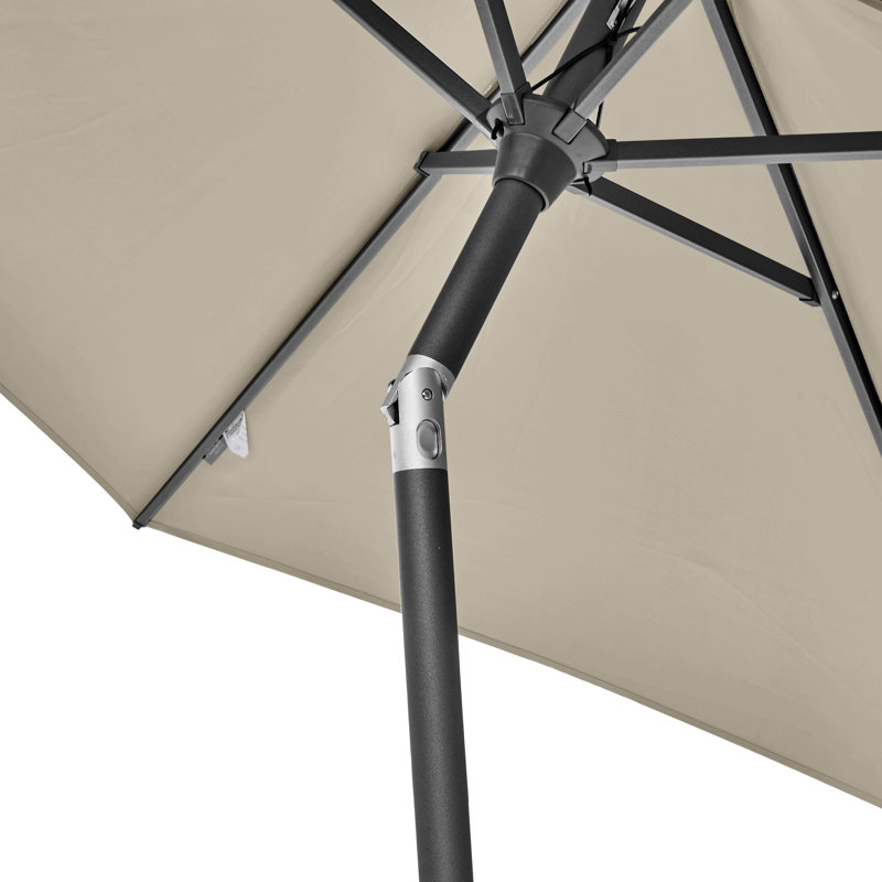 Hatten Riva Traditional Round Parasol, Champagne, 232cm H x 250cm W x 250cm D