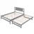 Flexible Full Size Solid Pine Platform Bed With Adjustable Trundle Gray-Toned For Extra Overnight Sleeping In Shared Bedrooms