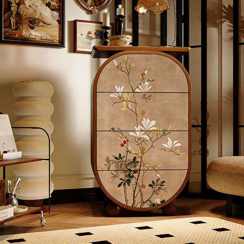 Armoire d'entrée 4 tiroirs Luxe, Noyer