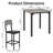 Marble 5-Piece Dining Table Set: Counter-Height Table & Stools | Space-Saving for Kitchen, Office, Small Spaces-2091658089