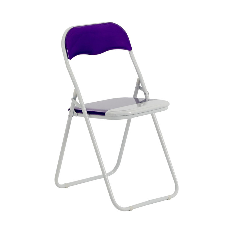 Metal Frame Foldable Desk Chair, Purple