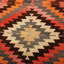 Hand Knotted Wool Geometric Area Rug in Orange/Red