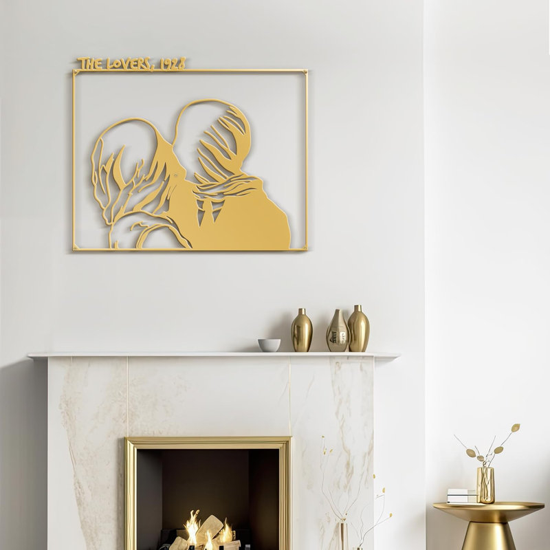 Décoration murale en métal, H 18 po x l 18 po x P 0,05 po, Or