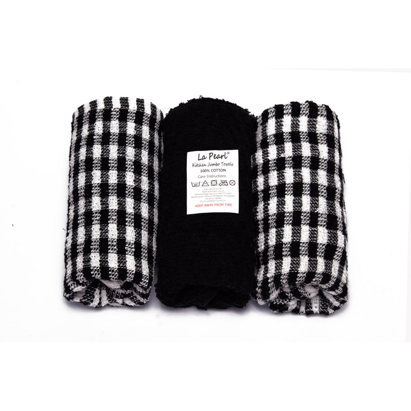 Cotton Jacquard Tea Towel Kitchen Towel, Black