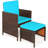 Negril 8 - Person Acacia Wicker Patio Dining Set with Square Table , Cushions Included-2047571664